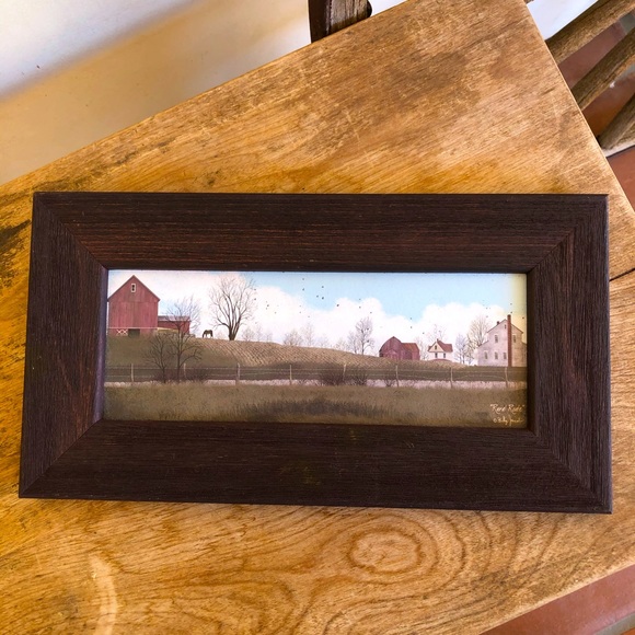 FRAMED FARMHOUSE PICTURE Rustic “Rural Route” USA - Picture 3 of 11